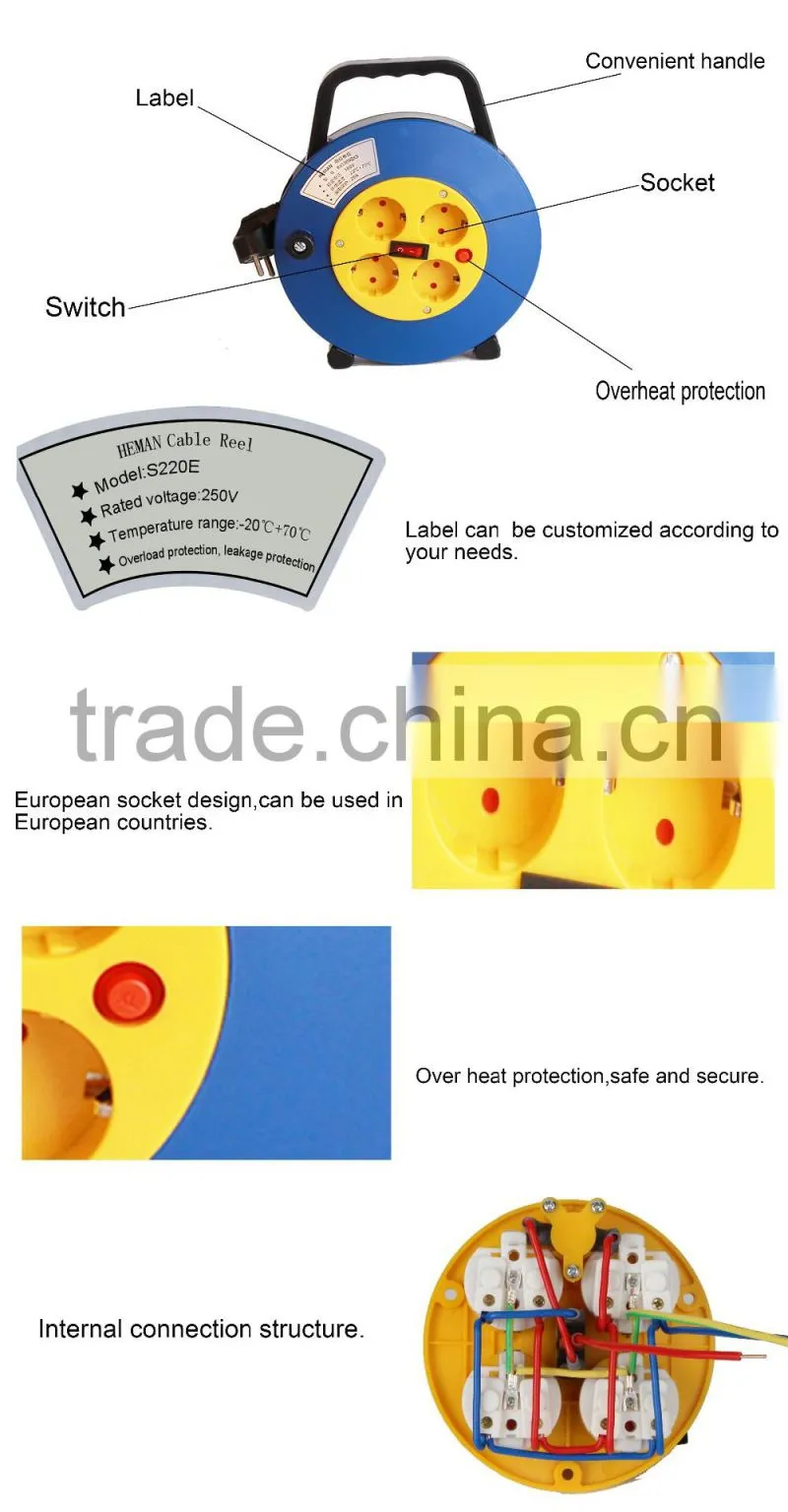 High quality mini small retractable electrical cable reel