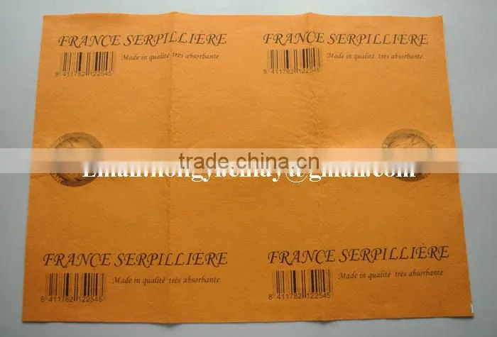 Product Overviews Logo printed needle punched nonwoven fabric orange super absorbent floor cleaning cloth