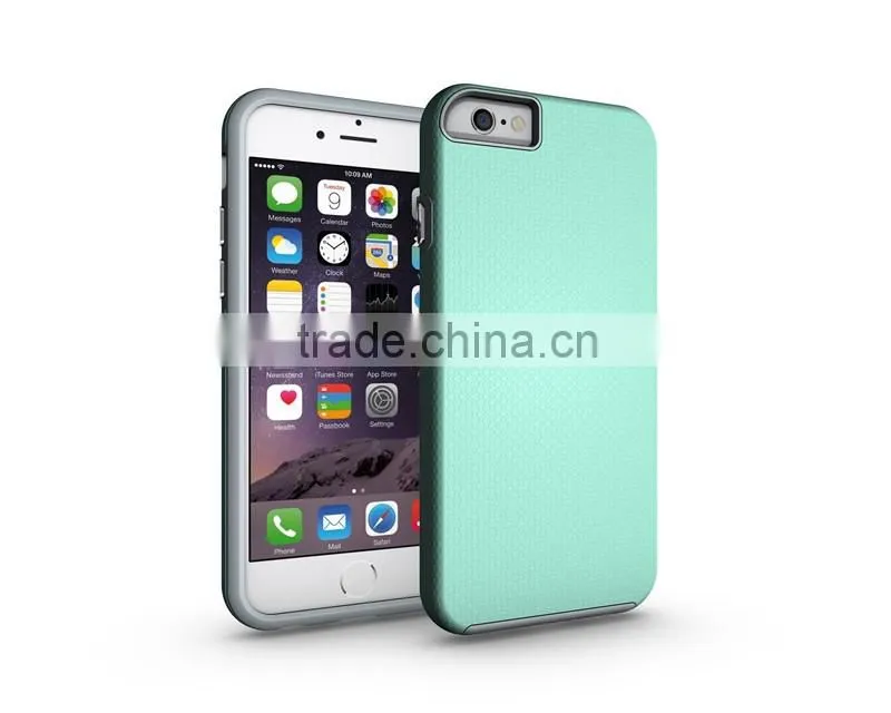 High impact hybrid hard +soft touch armor rugged case for apple iphone 6 cell