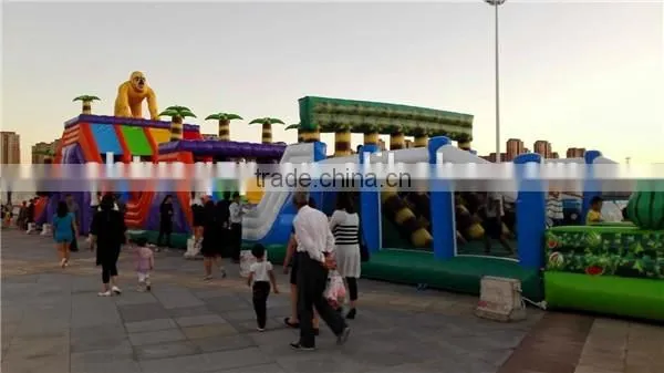 60m long giant inflatable obstacle course for adults, outdoor inflatable obstacle
