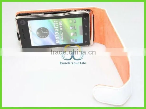 pure white wallet style leather cover for moto