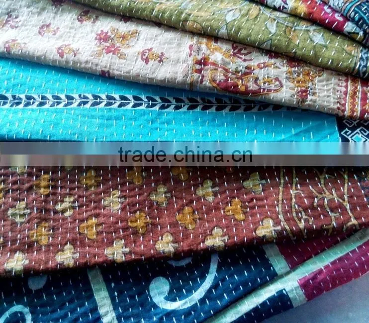 kantha shawl scarf scarves vintage tribal print saree silk scarf bohemian shawl