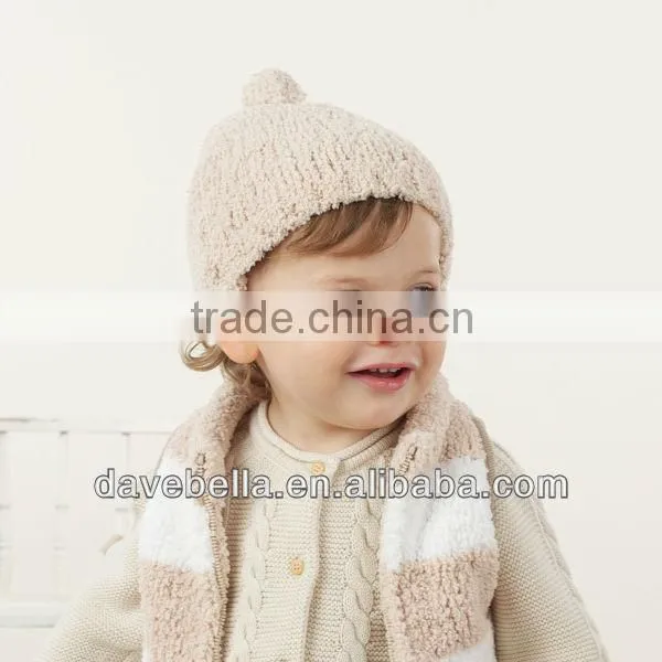 DB33 dave bella autumn winter chenille baby hat infant caps