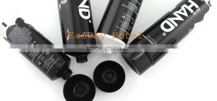 Black plastic shampoo bottles for hotels big empty bathroom cosmetic bottles