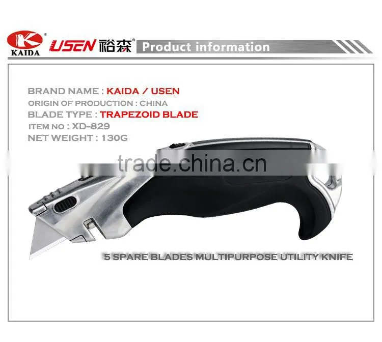 Heavy Duty Utility Cutter Knife With 5 PCS Spare Blades
