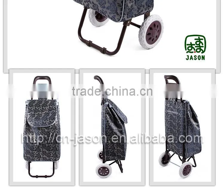 Pooyo Jacquard fabric metal supermarket shopping cart A2S-9