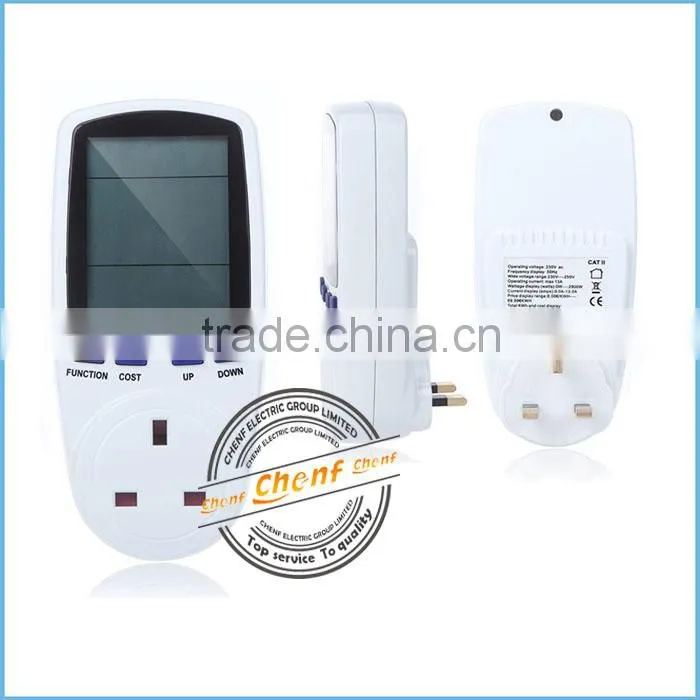 2014 Newest UK 230V 13A Watt Power Energy Voltage Meter Analyzer with High Quality