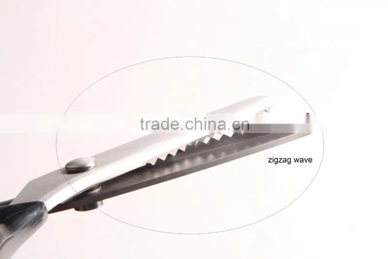9 inch ABS handle zigzag fbric scissors