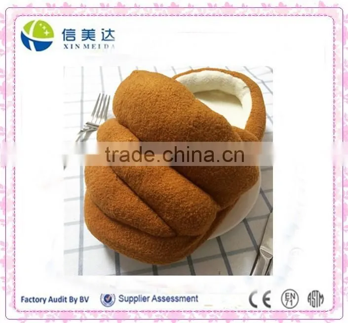 Fun creative bread food plush slippers