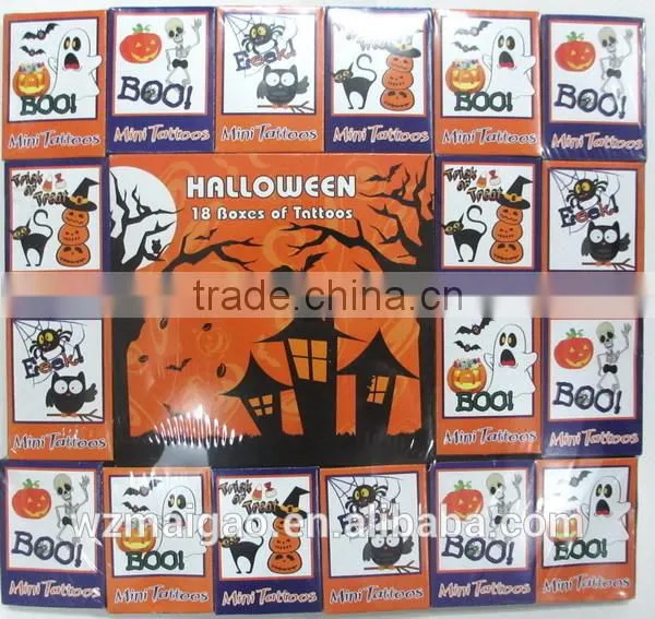 20 boxes Custom Body Tattoo Sticker/temporary Tattoo Body with halloween designs