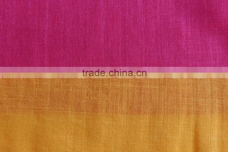 plain dyed solid color woven linenette blend nylon viscose fabric