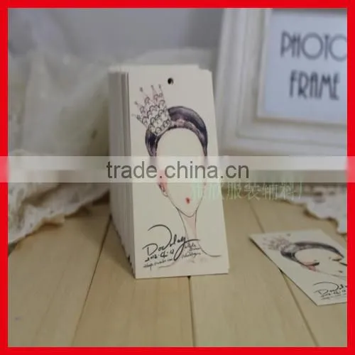 2014 Hot Sale New Design Custom Paper Print Recyclable Fancy Garment Hang Tags