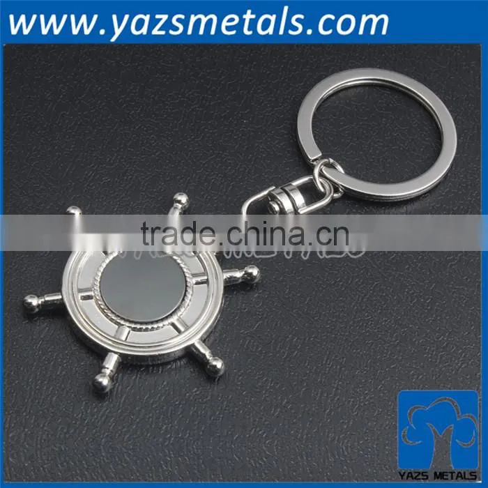 custom metal spin globe keychain