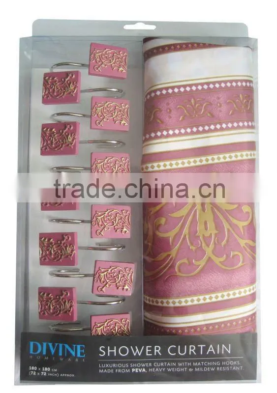 100% polyester bathroom shower curtain ,newly design