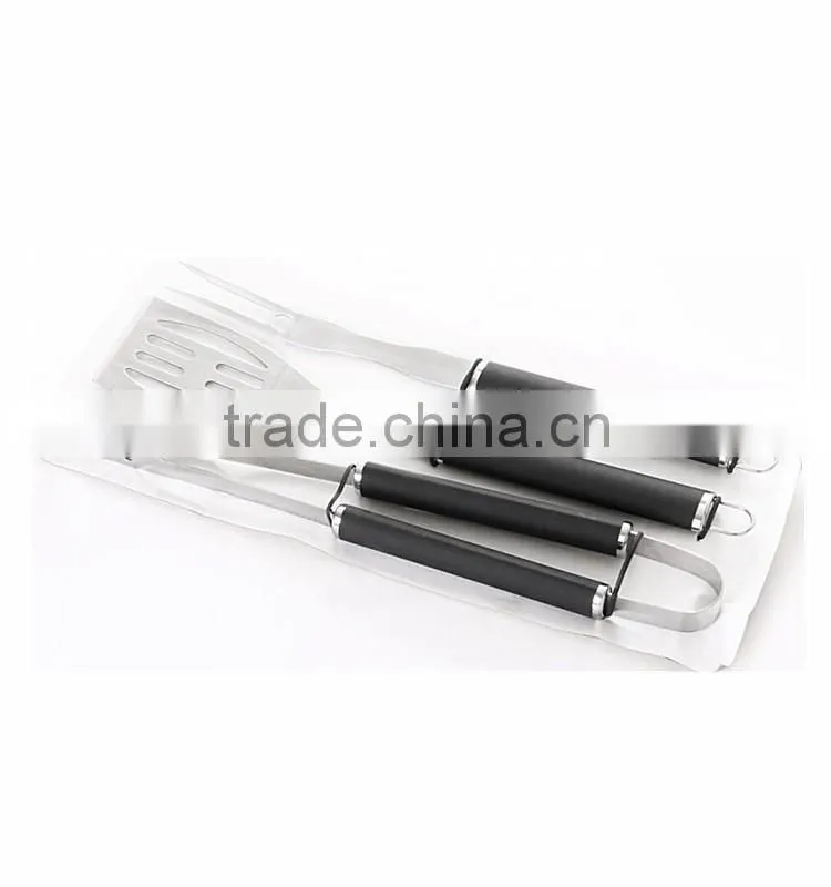 3 pcs stainless steel Barbecue set,shovel,fork,clamp