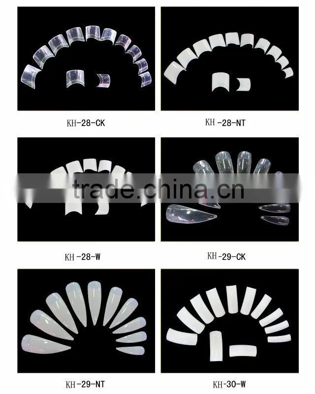 wholesale different styles of acrylic nail tips 70pcs 100pcs 200pcs 500pcs box