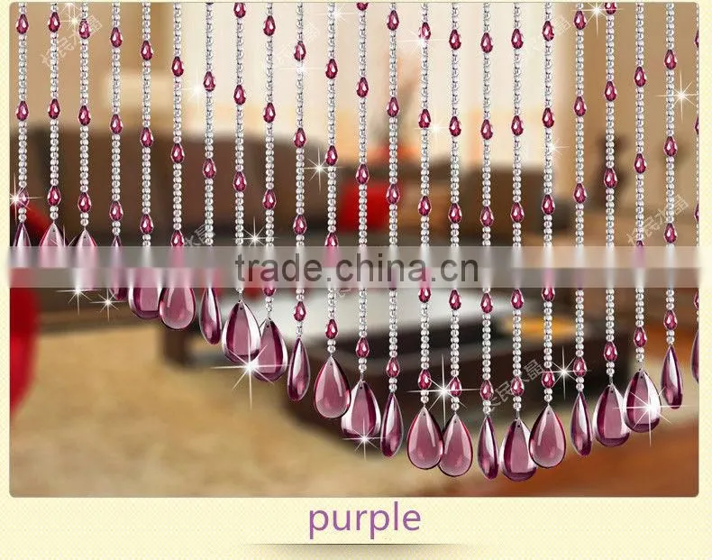 crystal glass Eco-friendly beads curtain for hotel store shop coffee or home decoration hanging door beads curtain