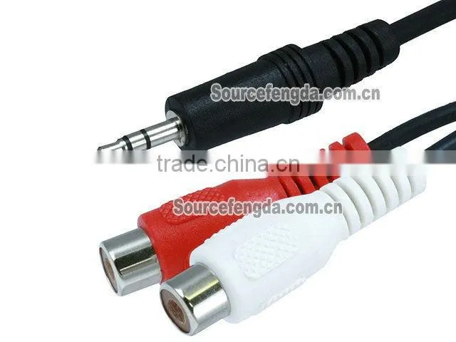 3.5mm male to 2 RCA female extension Audio/Video cable