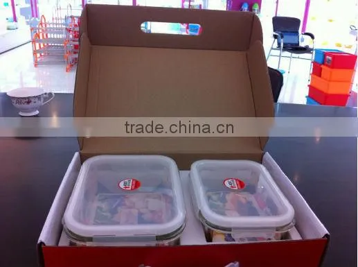 1000ML Food Use and Storage Boxes&Bins Type Rectangular airtight Glass food storage Container with silicone seal