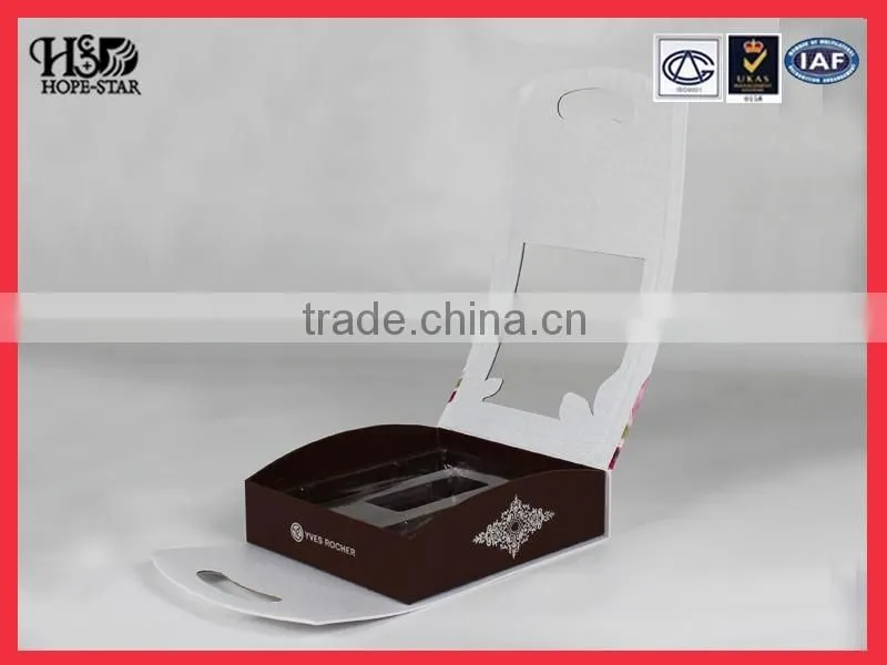 Customized Gift box Cosmetics Packaging Printing Cardboard Portable Paper Box with window