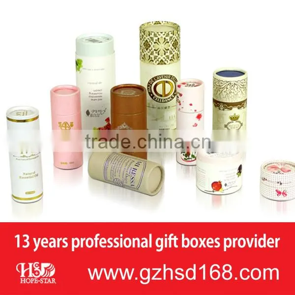 Wholesale black tube box custom made paper packaging stamping logo round candle box
