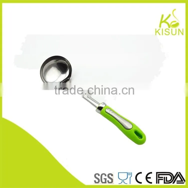 2016 canton fair kitchen utensils display stainless steel soup ladle with new corn handle