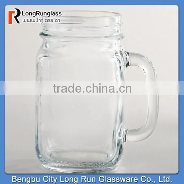 LongRun 16oz High Quality Country Jar Glasses Set of 2 Funny Glass Holder With Handle