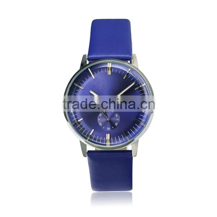 New models from Doris Watch genuine leather men color index samll second dial homme montre watch men 2016