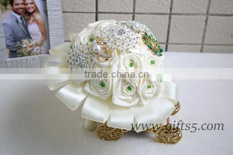 Custom Beaded Bouquet Jeweled Flower Bridesmaids Bouquet in handmade