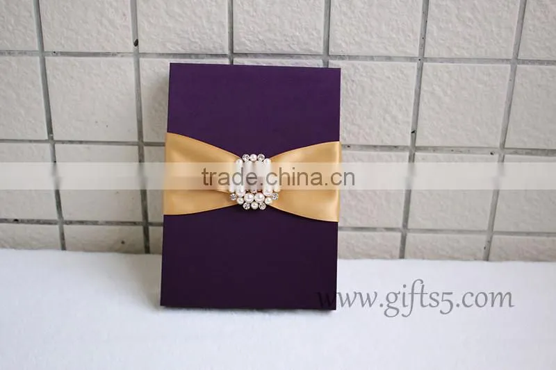 2016 latest Luxury Wedding Gift Box Wedding Invitation Box with ribbon custom made