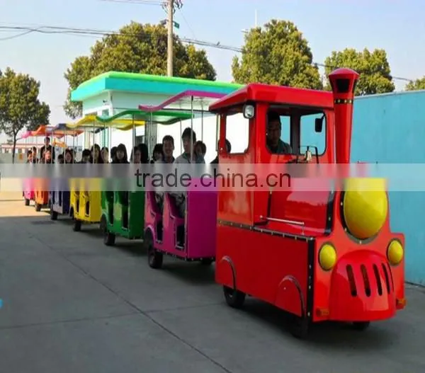 Amusement park electric trains trackless train ride classical train