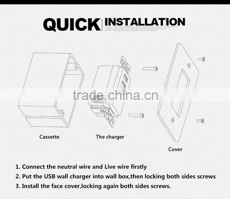 Wonplug Wiring Device3 Port USB Wall Plate Charger