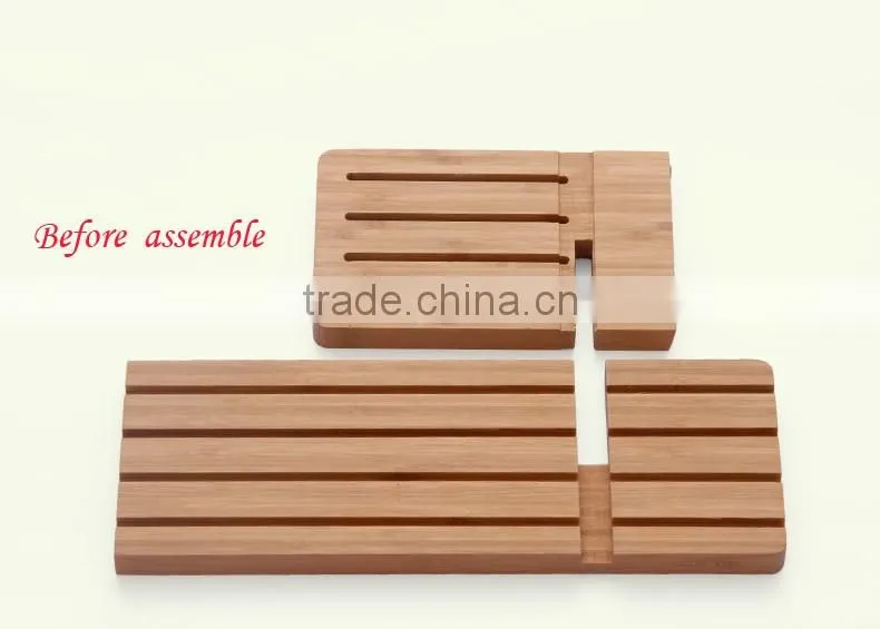 Simple Bamboo Knife Block with collapsible design