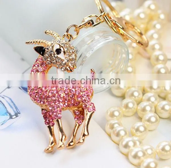 2014 Elegant Animal Rhinestone Deer Pendant Key Chain, Gift Bag Pendant ZTKC-109