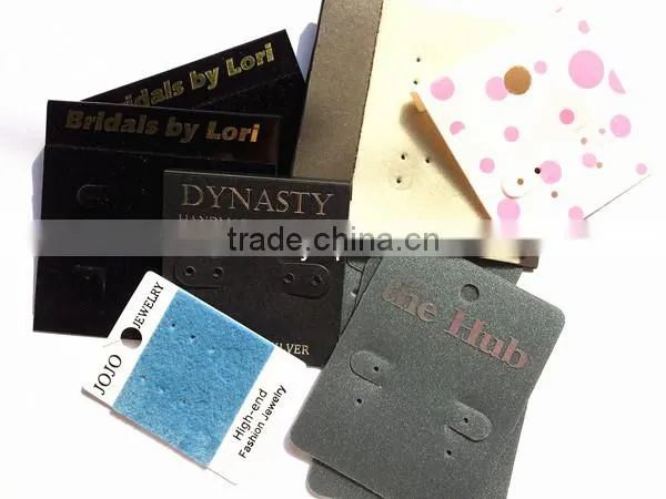 black plastic custom printed earring card with hooker hole