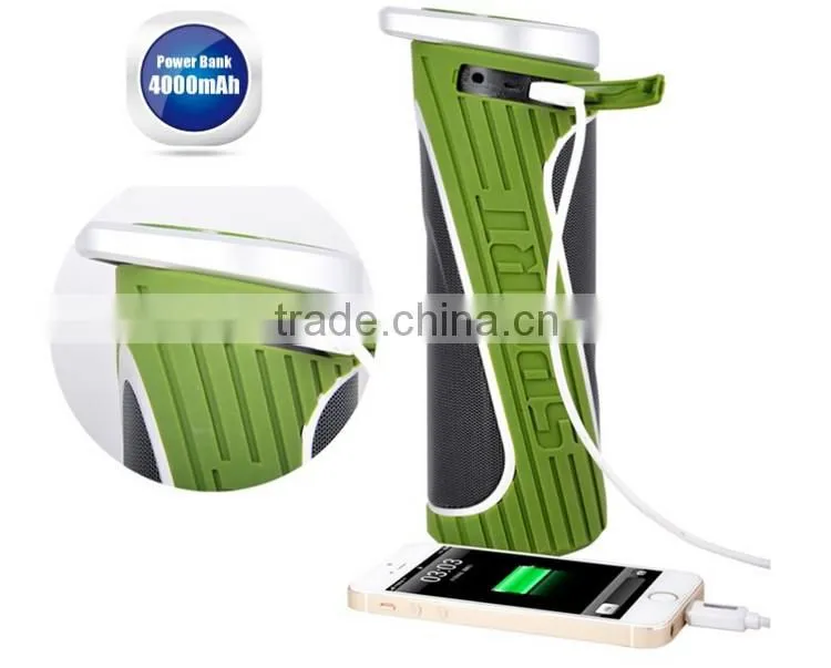 4400mah Outdoor Sports bicycle waterproof wireless power bank bluetooth speaker, water proof bluetooth speaker 10W