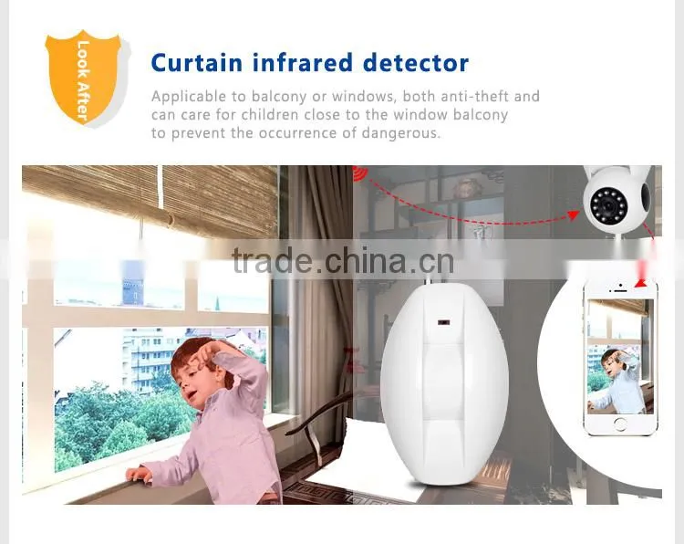 wireless home alarm system wifi ip camera with linkage alarm system