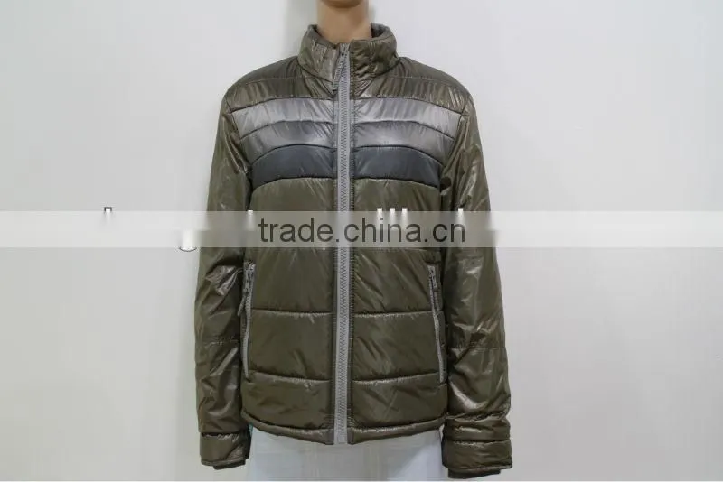 2014 Winter Padded Jacket Long-Sleeve Zipper Placket Contrast Color Men Down Jacket