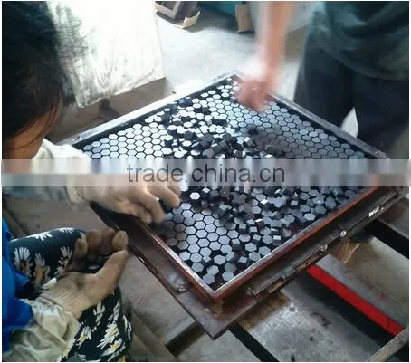 500*500mm ceramic rubber liner, hexagonal ceramic tiles embedded