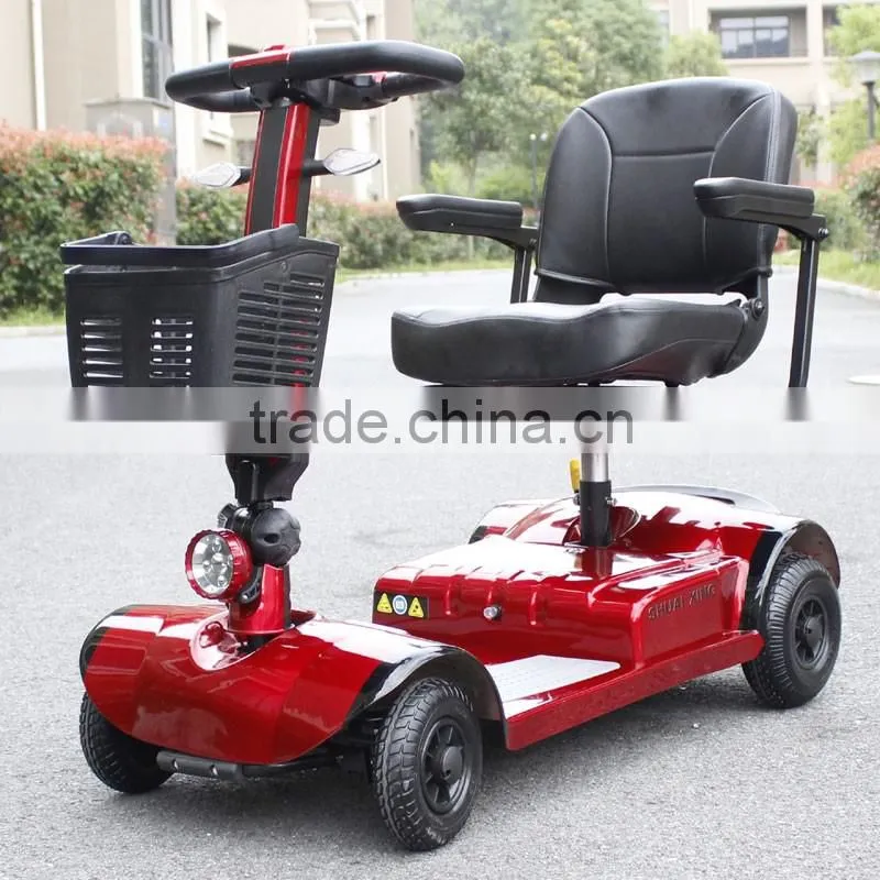 Cheaper price 4 wheels travel electric mobility scooter foldable easy carrying knee walker