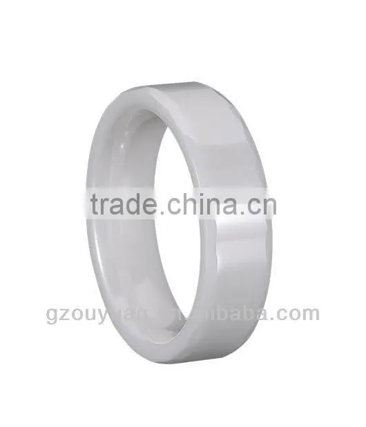 New White Ceramic Ring, Women's White Ceramic Ring