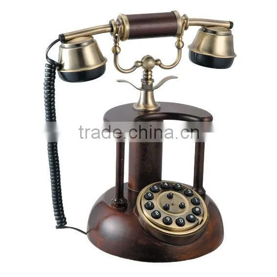 2016 hot selling Antique wood Retro Rotary dial telephone