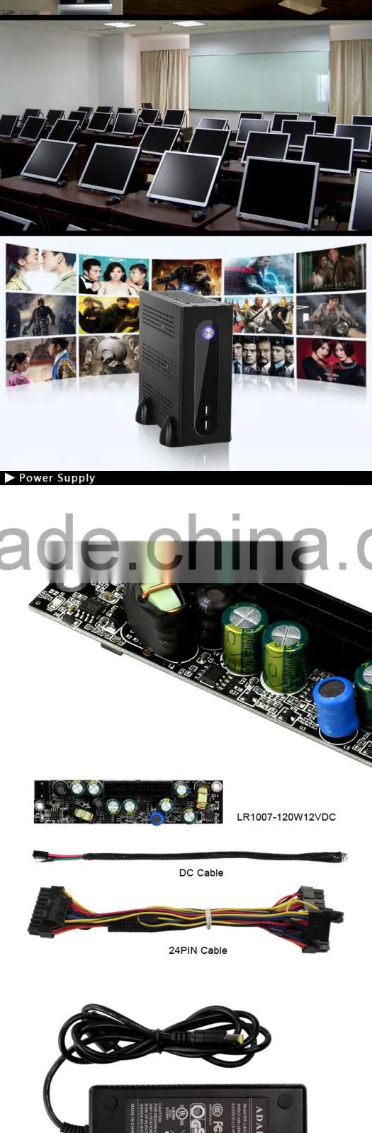 Realan G3 Mini ITX Desktop Tower With Power Supply, WIFI USB HDD, 6 COM Ports, SGCC 0.5mm Computer Tower Case