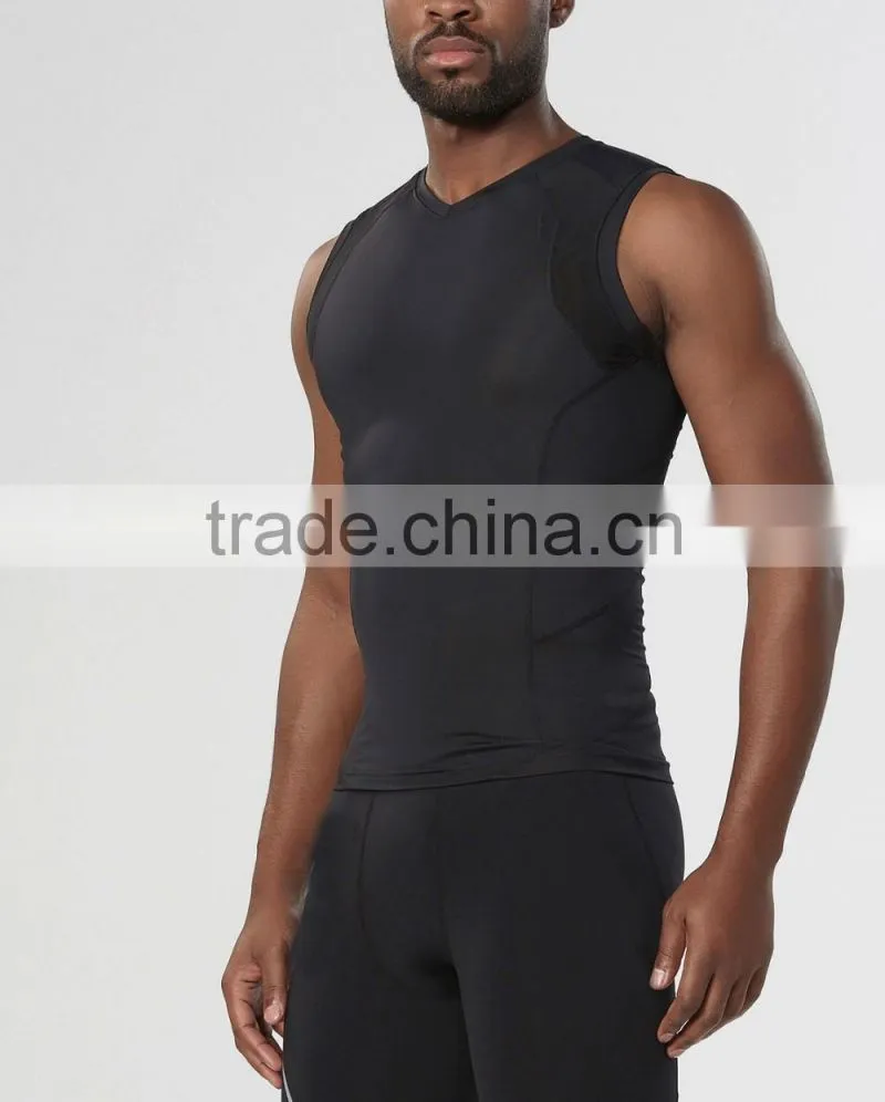 Custom Men's Breathable Sport Vest Sleeveless Compression Fitness Tank Top