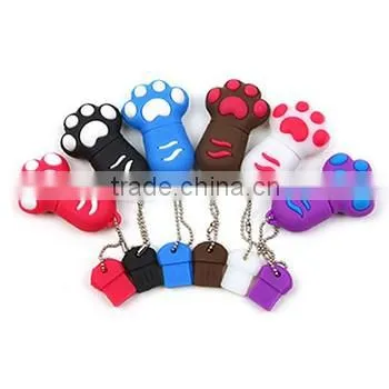 Cheap 8GB-32GB Thumb Flash Drive paw shaped USB flash memory