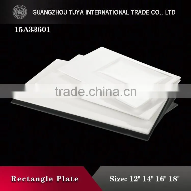 High quality guaranteed pure white rectangular plates