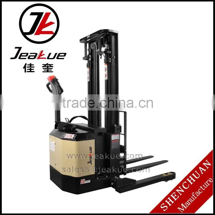 1.4T-1.8T load capacity staddle full electric stacker Jeakue ESK14 ESK18