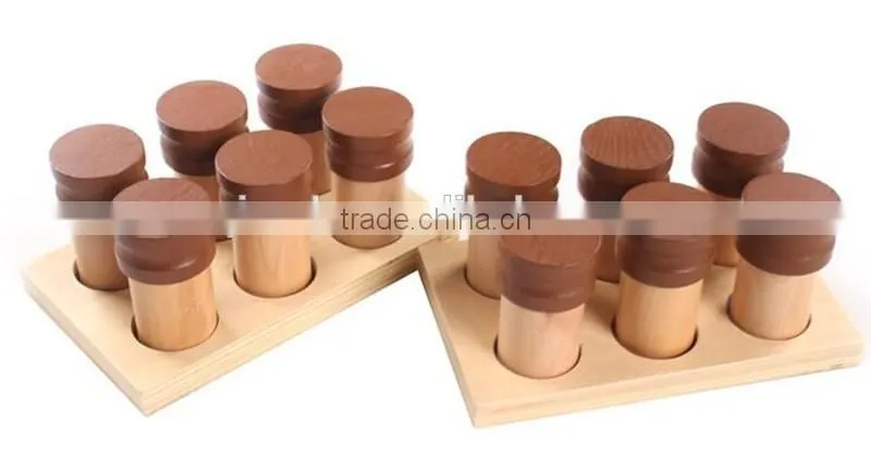 Child Wooden toys smell canister montessori teaching aids