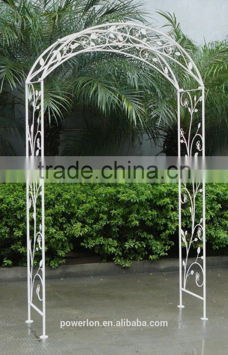 Antique White Wrought Iron Shabby Chic Garden Arch Archway