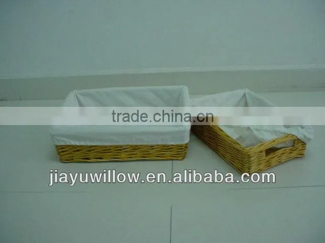 Wholesale miniture Wicker bread baskets with fabric liner